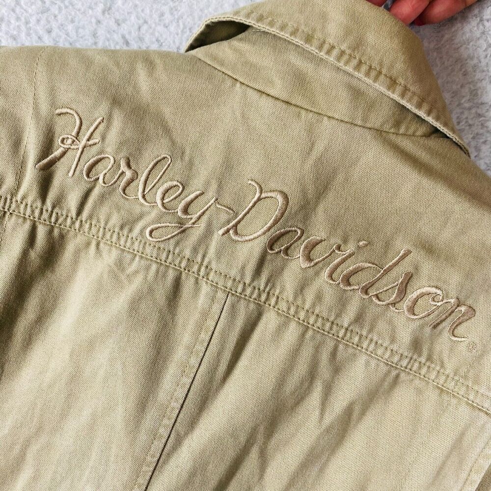 Harley‎ Davidson Womens Jacket Embroidered size M Full Zip Pocket Motorcycle
